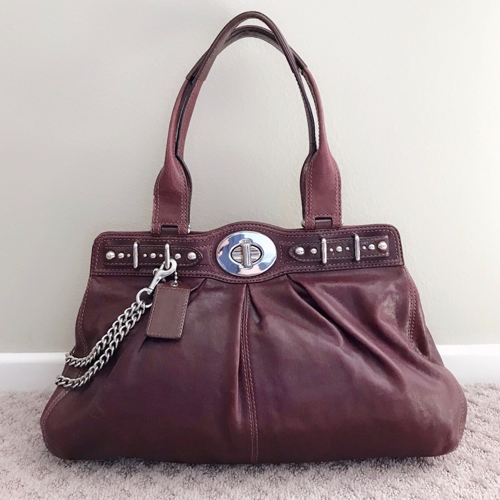Coach Large Burgundy Leather Shoulder Bag
